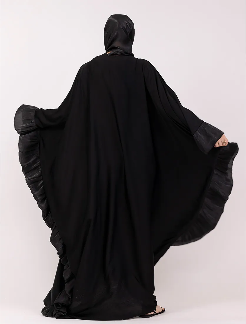 Black Organza Trim Kaftan